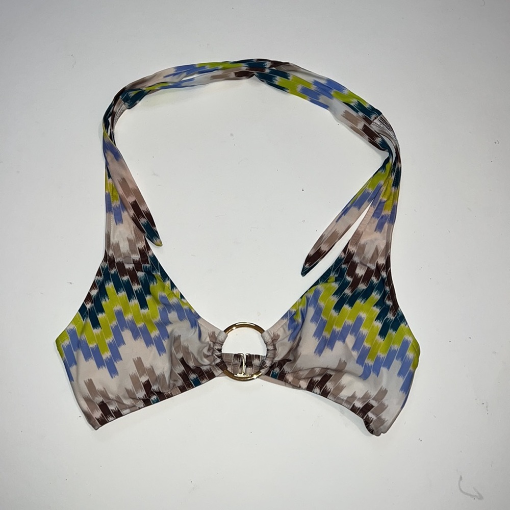 Milly Cabana Ring Halter Bikini Top, size Medium
